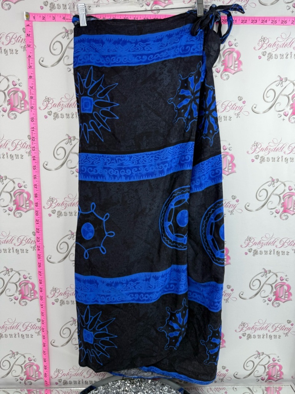 Venus trend wrap skirt sarong dress Black and Blue Swim Coverup Sarong Wrap
